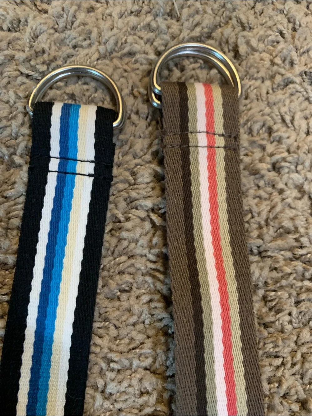 Two Fabric Striped Belts 12